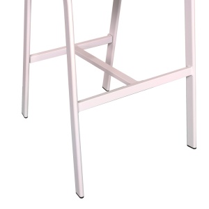 Scaun de bar pentru exterior, Model Phoenix, culoare alb si bej, aluminiu si poliratan, 53x58x103 cm - Img 7