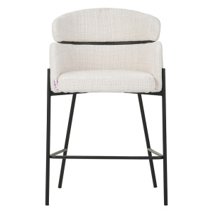 Scaun de bar Tolerse, bej/negru, 55x60x97 cm - Img 4