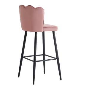 Scaun de bar Velvi, roz, 46x45x105.5 cm - Img 4