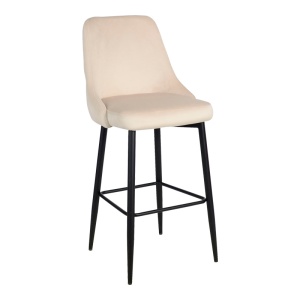 Scaun de bar Zedna, bej/negru, 52x57x111 cm