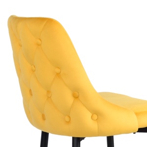 Scaun de bar Zedna, galben/negru, 52x57x111 cm - Img 6