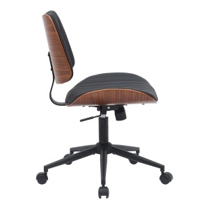 Scaun de birou Amani, negru/nuc, 52x54x90.5 cm - Img 3