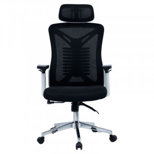 Scaun de birou manager Andrew plasa alb - negru - Img 4
