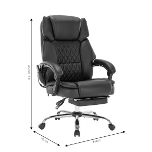 Scaun de birou pentru director Thrive Premium Quality mecanism de masaj de calitate superioara - incalzit spate piele ecologica negru - Img 10