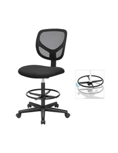 Scaun de birou, Songmics, Negru, OBN15BK, 60 x 60 x 117 cm - Img 6