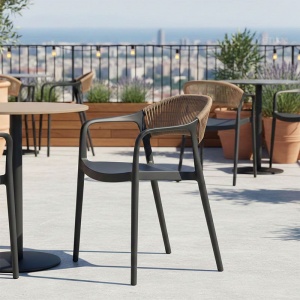 Scaun de Gradina Ankara, negru, 54x55.5x77 cm - Img 2