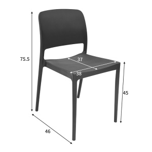 Scaun de Gradina Fenxy, negru, 38x42x77 cm - Img 7