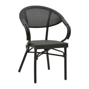 Scaun de grădină Isaia Negru 57x57x83 cm - Img 1