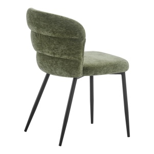 Scaun dining Mercy, tapițat cu material textil, Verde măsliniu/Negru, 57 × 60,5 × 79 cm - Img 3