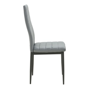 Scaun dining Parker, tapițat cu catifea, Gri/Negru, 41 × 48 × 96 cm - Img 3