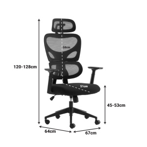 Scaun directorial Cadrey, negru, 67x64x120-128 cm - Img 11