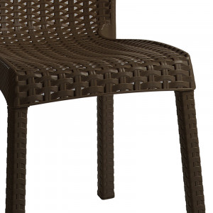 Scaun exterior Confident plastic culoare maro inchis - Img 3