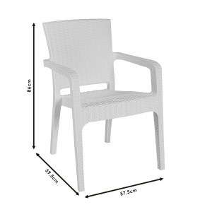 Scaun exterior Halcyon plastic culoare alba - Img 4