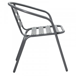 Scaun exterior Tade din metal de culoare gri inchis - Img 3