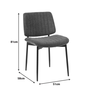 Scaun Kathy, gri/nuc, 51x58x81 cm - Img 6