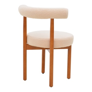 Scaun Model Fenza, Bej/Nuc, 60x54x75 cm - Img 2