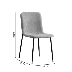 Scaun Model Gratify, Gri/Negru, 43x56x83 cm - Img 2