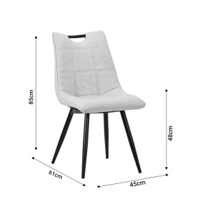 Scaun Model Nely, Bej deschis, 45x61x85 cm - Img 8