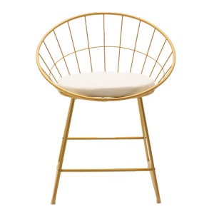 Scaun Model Seth, Auriu/alb, 58x50x71 cm - Img 5