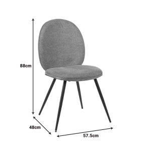 Scaun Nerezy, gri/negru, 57.5x48x88 cm - Img 6
