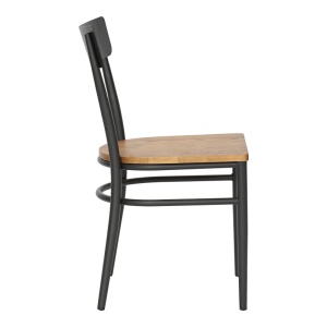 Scaun Zerca, gri închis/natural, 49x44x82 cm - Img 4