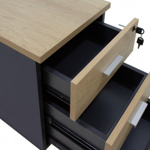 Sertar mobil Lotus in culoare stejar-gri inchis 40x47x55cm - Img 4