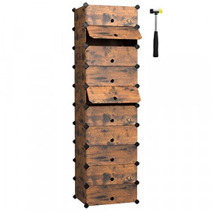 Set 10 cuburi din plastic pentru depozitare, Songmics, Auriu-Negru, 43x31x173 cm - Img 2