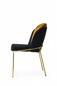 Set 2 scaune Model Dore, Negru/Auriu, 54x55x86 cm - Img 3