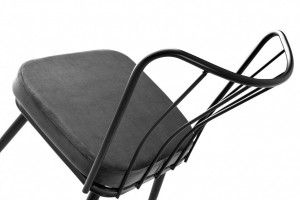 Set 2 scaune Model Star, Gri/Negru, 43x42x82 cm - Img 5