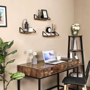 Set 3 Rafturi/Polițe de Perete Rustic Maro Jayla – Lemn Decorativ 30 cm | 35 cm | 40 cm pentru Living, Bucătărie & Dormitor - Img 4