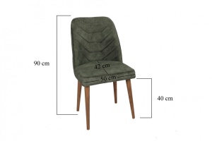 Set 4 scaune Model Dallas, Verde/Nuc, 50x49x90 cm - Img 9