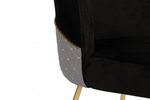 Set 4 scaune Model Madrid, Negru/Gri/Auriu, 50x49x90 cm - Img 6