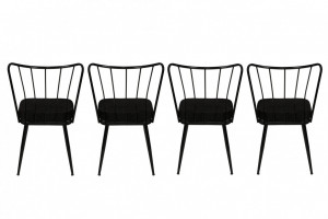 Set 4 scaune Model Star, Negru, 43x42x82 cm - Img 3