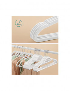 Set 50 de umerase din catifea, Songmics, 43.5 cm, CRF020W02, Alb - Img 3