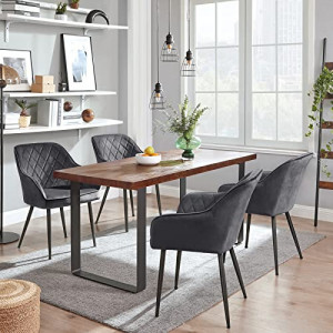 Set 6 Scaune Model Reyes, Gri, 62.65x60x85 cm