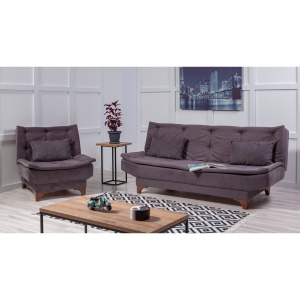 Set canapea extensibilă Kelebek Antracit 190x90x85 cm - Img 1