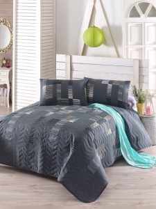 Set Cuvertura de pat dublu Model Trace Anthracite