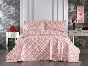 Set Cuvertura Pat Dublu Model Merlin Dusty Rose