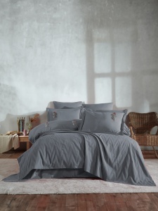 Set Cuvertura Pat Dublu Model Noris Grey
