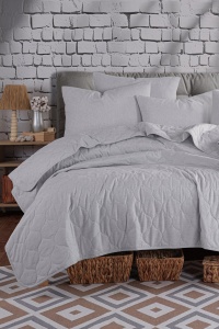 Set Cuvertura Pat Dublu Model Solid Grey - Img 3