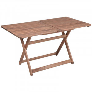 Set de gradina masa si scaune Retto 5 bucati din lemn masiv de fag culoarea nuc-gri inchis 120x75x71cm - Img 2