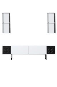 Set de mobilier pentru living Black, Alb- Negru - Img 9