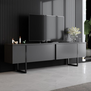 Set de mobilier pentru living Luxe, Antracit- Negru - Img 4