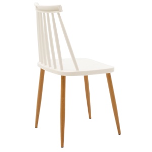 Set Masă si 4 Scaune Aurora-Natali, alb/natural, 80x80x76 cm - Img 3