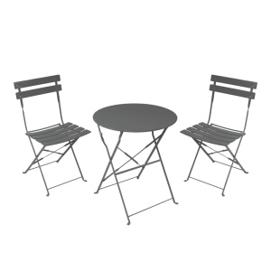 Set masă și scaune Bistro, 3 piese, antracit - Img 2