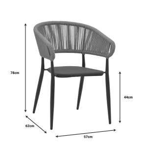 Set Masa si Scaune de Exterior, 7 Piese, Model Kliton-Raven, Alb, 150x80x74 cm - Img 11