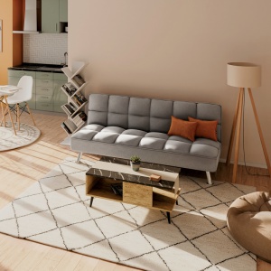 Set mobilă living Smooth, gri, 189x92x82 cm
