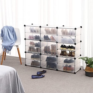 Sistem de depozitare modular, 9 cuburi Model Anders, Alb, 123x31x93 cm - Img 3
