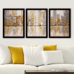 Tablou, 3 bucati 3SC184 Multicolor 35x45 cm - Img 1
