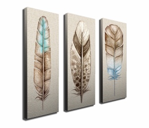 Tablou, 3 bucati CU08 Multicolor 20x70x3 cm - Img 3